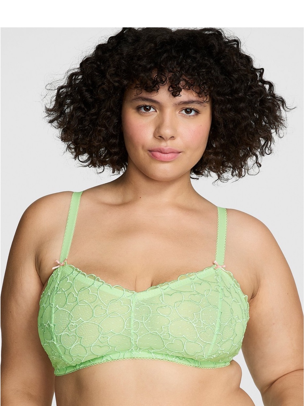 PINk/VS Green Lace Heart Brallette
